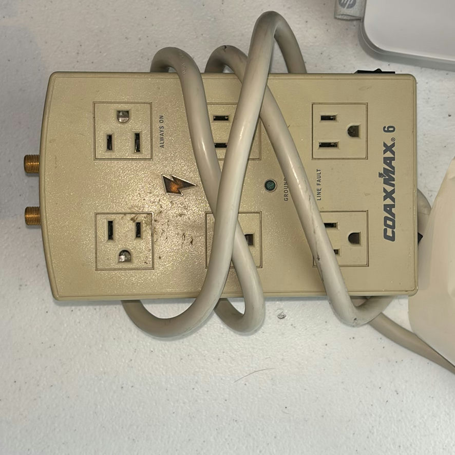 Netgear Router, Ameriphone Alarm Clock, Surge Protector, and Electronics Accessories - image 6 of 9