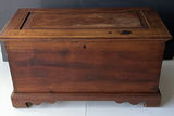 Wooden storage chest with hinged lid - thumbnail 1 of 9