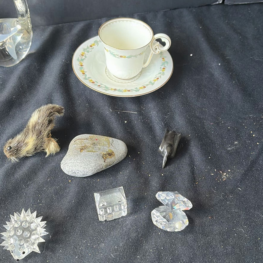 Assorted Crystal Glass Figurines and Teacup Set - image 9 of 11