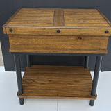 Wooden end table with upper storage box, drawer, and lower shelf - thumbnail 1 of 8