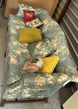 Floral Upholstered Loveseat with Decorative Pillows - thumbnail 1 of 6
