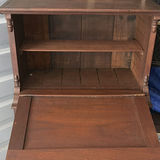 Vintage wooden secretary desk with drop-front writing surface - thumbnail 4 of 9