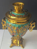 Electric enamel samovar with floral motif - thumbnail 1 of 7