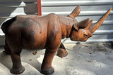 Wooden Rhinoceros Sculpture - thumbnail 1 of 4