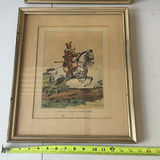 Two framed vintage French cavalry trumpeter prints - thumbnail 2 of 5