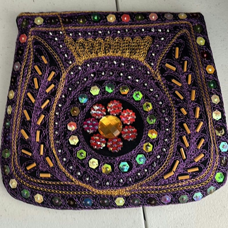 Decorative Embroidered Textile Mats and Beaded Pouches - image 6 of 7