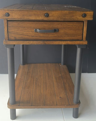 Wooden end table with drawer and lower shelf - Image 1 of 7