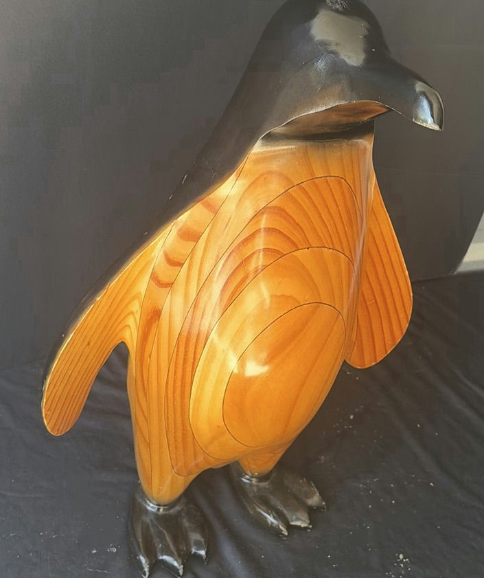 Wooden Penguin Sculpture - image 3 of 6