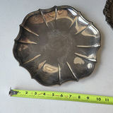 Silver plate decorative trays and black lacquer boxes with orange inlays - thumbnail 2 of 4