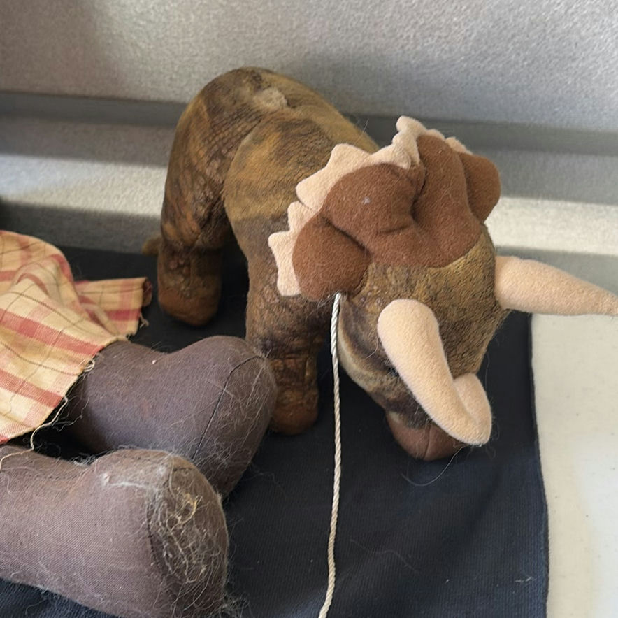 Rag doll and brown dinosaur plush toy - image 4 of 5