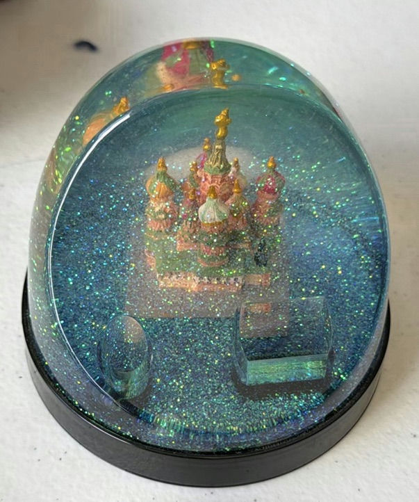 Cloth dolls, wooden folk-art figures, and a glitter globe - image 4 of 8