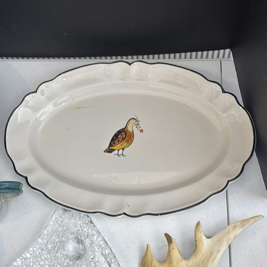 Assorted Ceramic and Glass Serving Pieces with Antler Decor - image 3 of 13