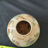 Glass hurricane vases, a floral porcelain ginger jar, and a gold-faced cat sculpture - thumbnail 5 of 6