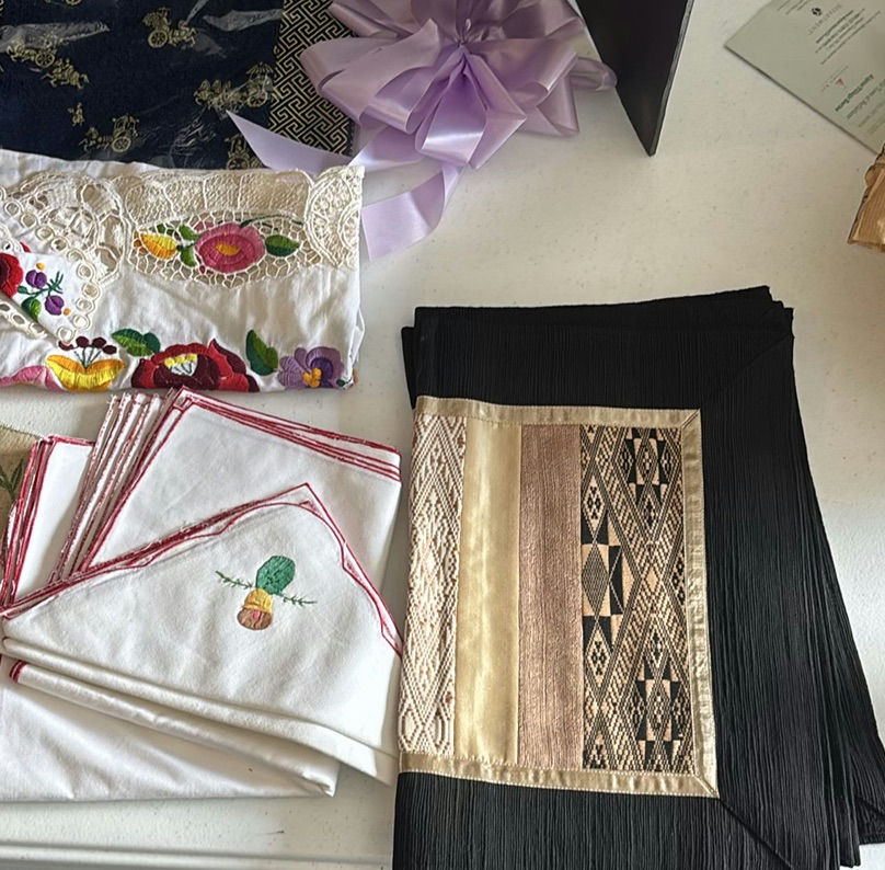 Decorative Textiles, Embroidered Linens, and Frog Wall Art - image 2 of 7