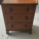 Wooden three-drawer chest with tray-style top - thumbnail 2 of 5
