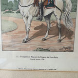 Two framed vintage French cavalry trumpeter prints - thumbnail 5 of 5