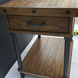 Wooden end table with upper storage box, drawer, and lower shelf - thumbnail 7 of 8
