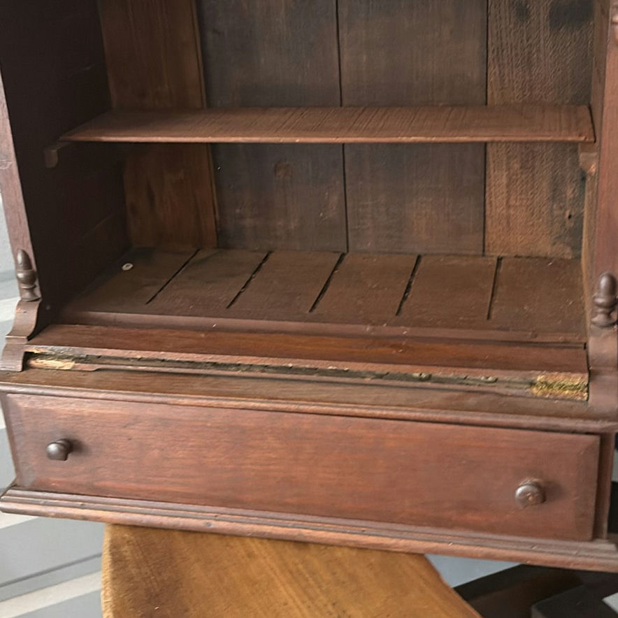 Vintage wooden secretary desk with drop-front writing surface - image 5 of 9