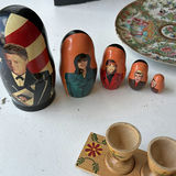 Matryoshka Nesting Dolls, Porcelain Plates, and Metalware - thumbnail 2 of 9