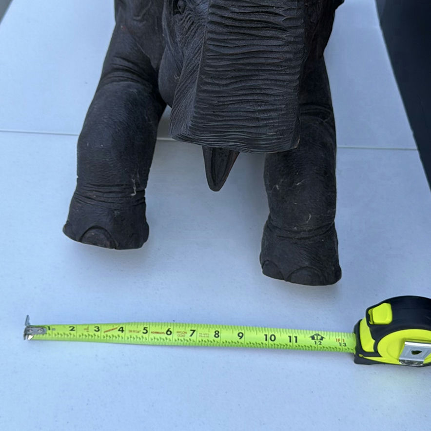 Dark elephant statue with raised trunk - image 4 of 8
