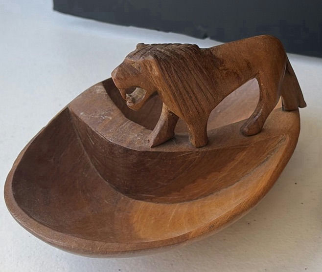 Set of carved wooden animal figurines and decorative horse - image 2 of 8