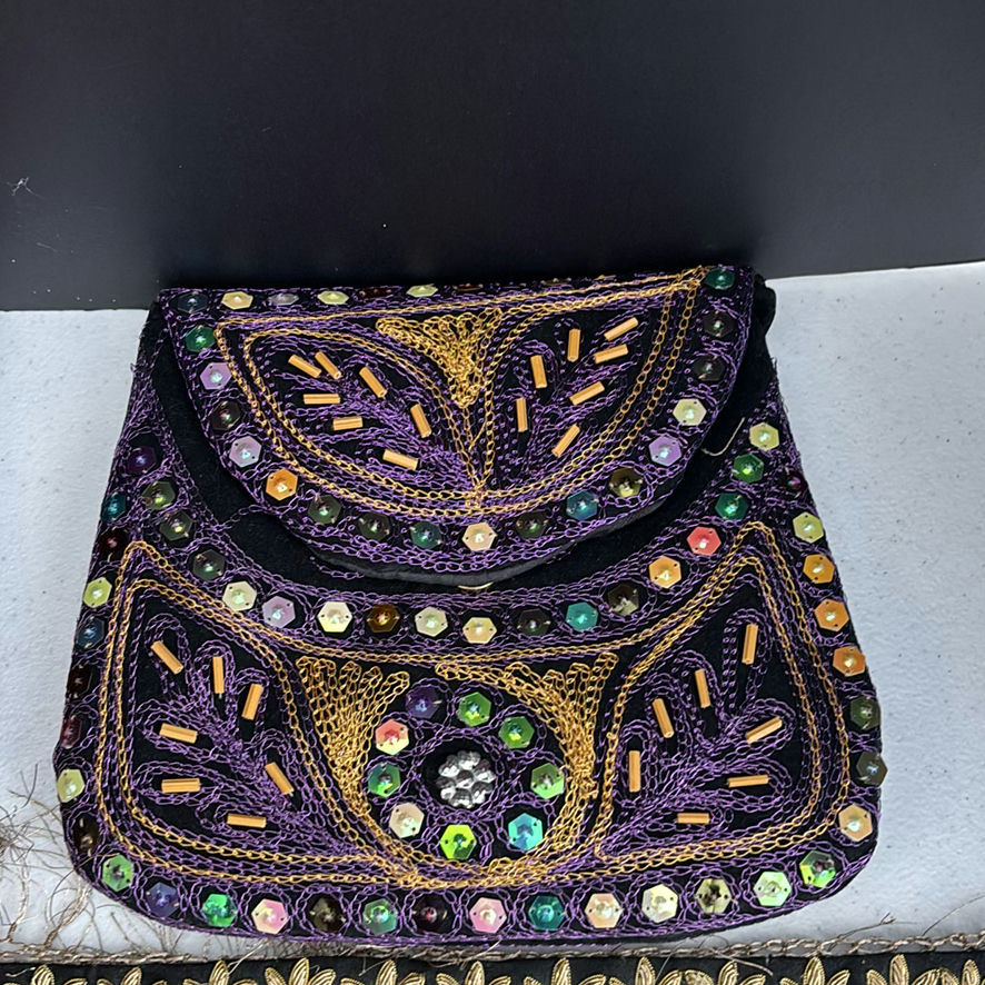 Decorative Embroidered Textile Mats and Beaded Pouches - image 5 of 7