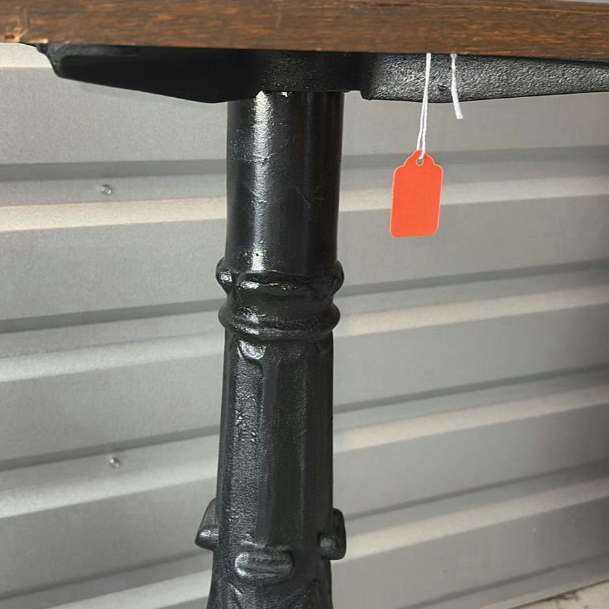 Ornate cast-iron pedestal table with wooden top - image 4 of 7