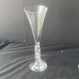 Two crystal champagne flutes and an oval enamel floral butterfly hanging ornament - thumbnail 3 of 4