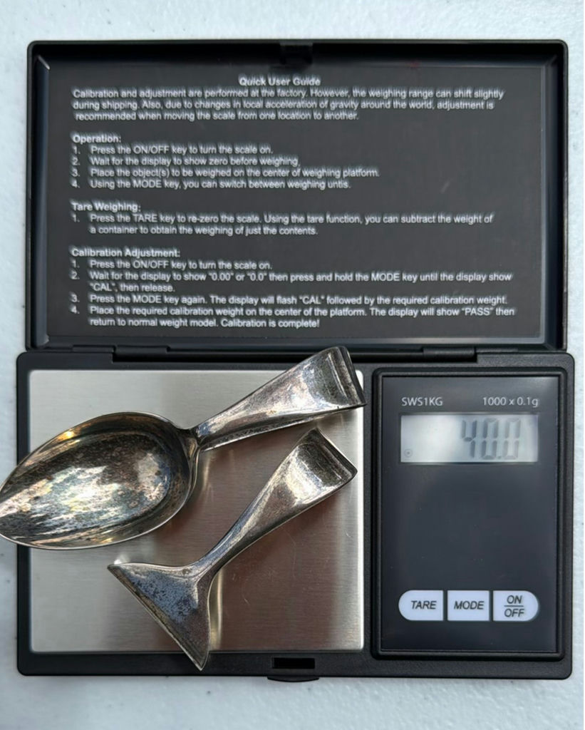 Cooper Brothers Sheffield Sterling silverware set baby spoon and pusher(40 grams) in red presentation box - image 1 of 5