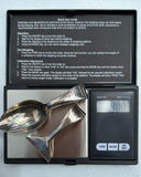 Cooper Brothers Sheffield Sterling silverware set baby spoon and pusher(40 grams) in red presentation box - thumbnail 1 of 5