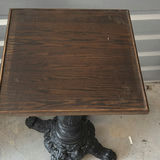 Ornate cast-iron pedestal table with wooden top - thumbnail 2 of 7