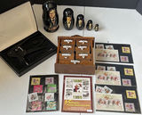 Presidential Matryoshka Dolls, Vintage Drawer Cabinet, Vietnam Stamp Collection, and Corkscrew Set - thumbnail 1 of 9