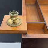 Antique wooden writing desk with hinged top and mirror - thumbnail 5 of 11
