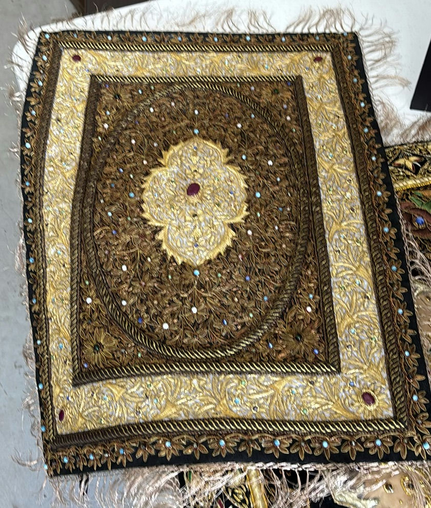 Decorative Embroidered Textile Mats and Beaded Pouches - image 2 of 7