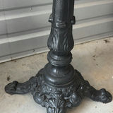 Ornate cast-iron pedestal table with wooden top - thumbnail 5 of 7