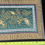 Two framed Chinese silk embroidery panels with dragon and folk scenes - thumbnail 6 of 9