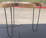 Live-edge wooden coffee table with hairpin legs - thumbnail 3 of 5