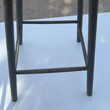 Dark wooden bar-height stool with curved back - thumbnail 2 of 7