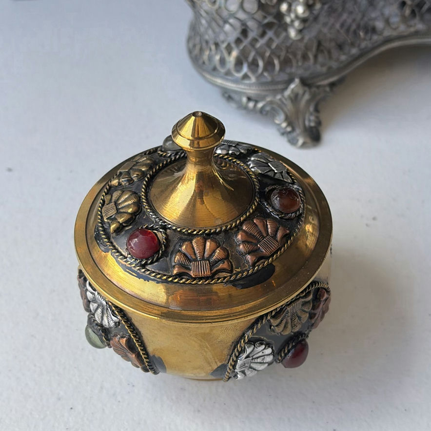Ornate silver-tone decorative metalware collection - image 2 of 8