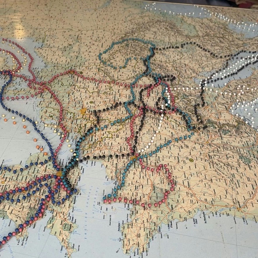 European travel map with colored pins - image 3 of 5