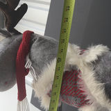 Gray plush reindeer with faux fur trim - thumbnail 3 of 3
