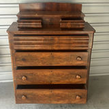 Antique Wooden Chest of Drawers with Upper Cabinet - thumbnail 2 of 5