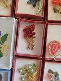 Assorted decorative brooch pins in display boxes - thumbnail 9 of 20