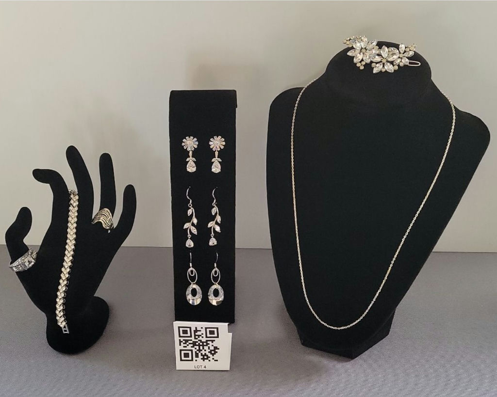 Swarovski Elements and Faux Diamond jewelry collection: bracelet, necklace, rings and earrings with floral hair accessory - image 1 of 17
