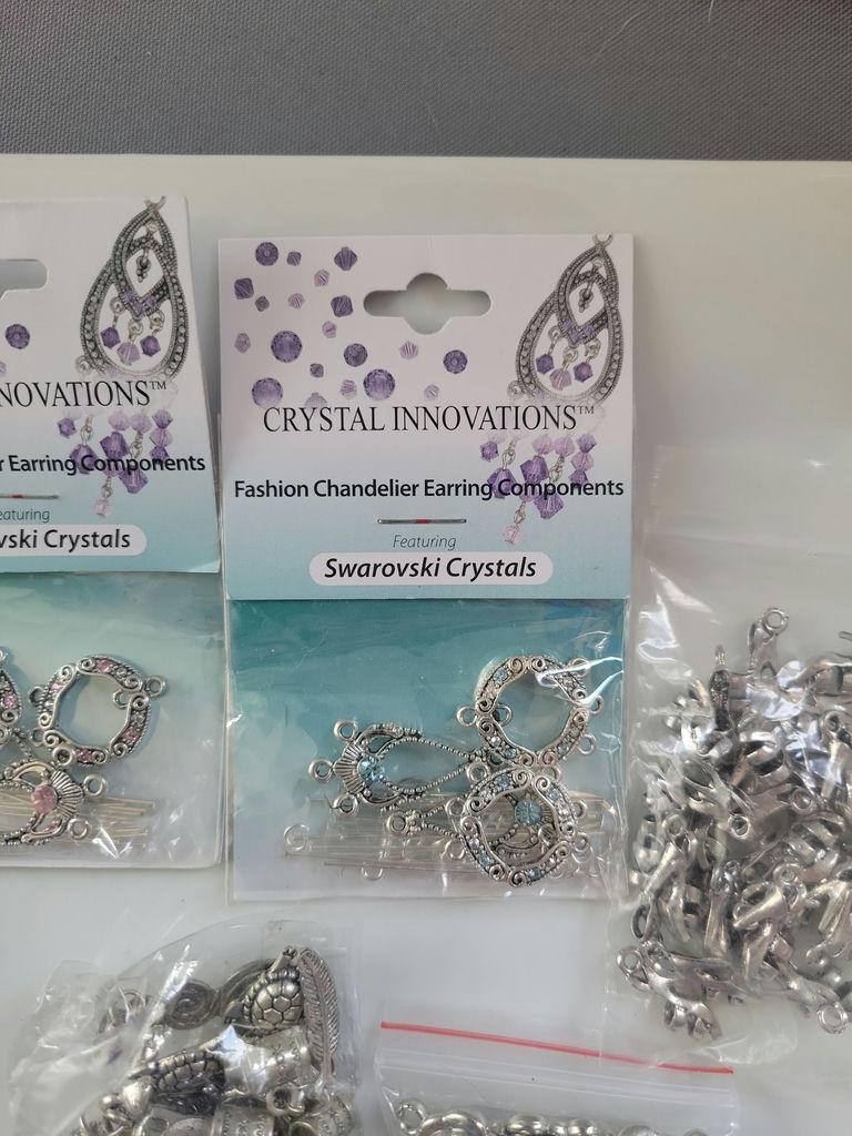 Assorted jewelry making findings and Swarovski crystals - image 3 of 11