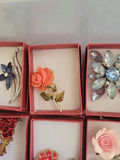 Assorted decorative brooch pins in display boxes - thumbnail 4 of 20