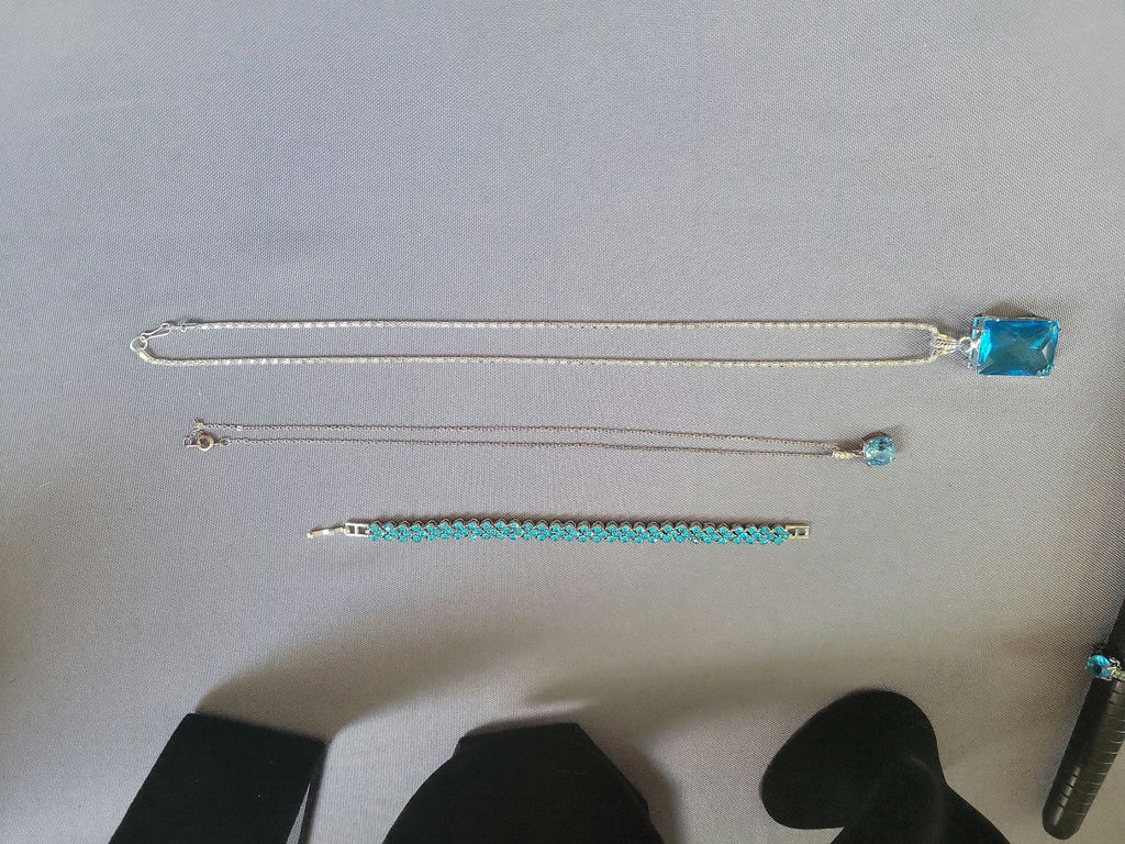 Turquoise Jewelry Collection with Necklaces, Bracelet, Ring, and Earrings - image 9 of 11