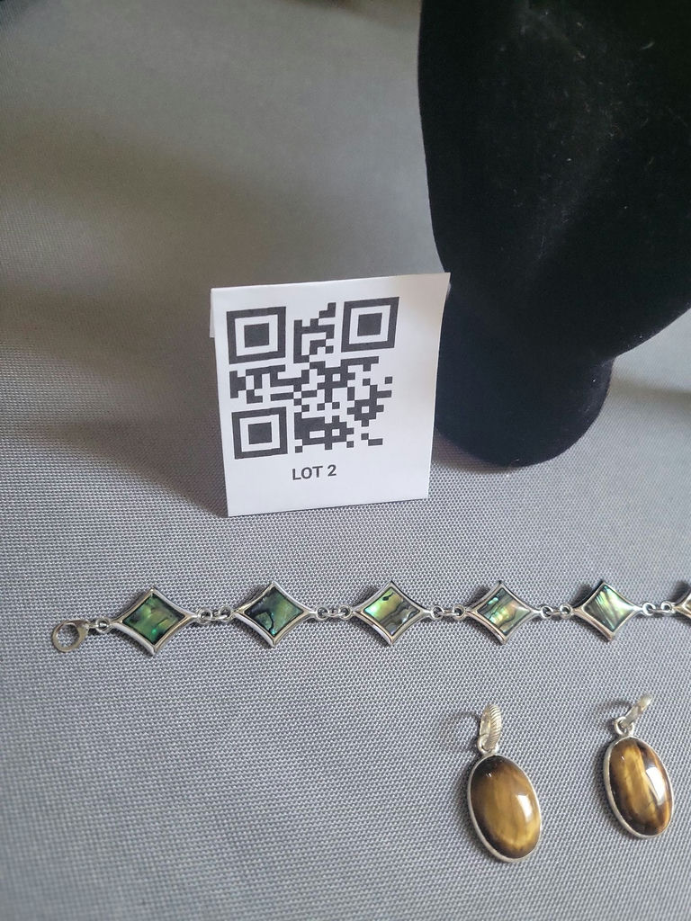 Sterling Silver and Silver Tone Jewelry Lot with Purple Topaz, Agate, Earrings, Bracelet, and Necklaces - image 6 of 7