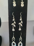 Swarovski Elements and Faux Diamond jewelry collection: bracelet, necklace, rings and earrings with floral hair accessory - thumbnail 14 of 17