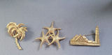 Gold-tone palm tree, starfish, and lighthouse pins - thumbnail 3 of 9